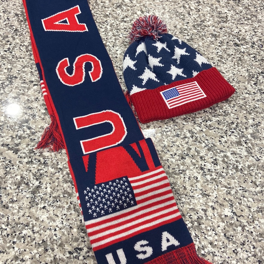 USA Double Sided Scarf and Beanie